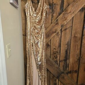 Fashion Nova Gold Sequin Dress